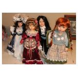 (4) CONTEMPORARY PORCELAIN DOLLS