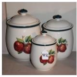3-PC APPLE CANISTER SET