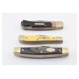 THREE SCHRADE OLD TIMER KNIVES