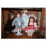 (5) CONTEMPORARY PORCELAIN DOLLS