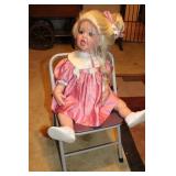 PORCELAIN DOLL AND CHAIR