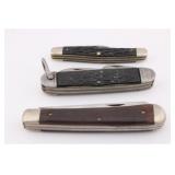 THREE POCKET KNIVES