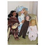 (3) PORCELAIN DOLLS AND OTHER