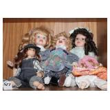 (5) CONTEMPORARY PORCELAIN DOLLS