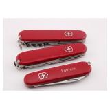 THREE VICTORIOX SWISS ARMY KNIVES