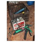 BATTERY CHARGER, BOW SAW, GREASE GUN ETC