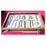 (13) WRIST WATCHES IN DISPLAY CASE