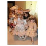 (4) CONTEMPORARY PORCELAIN DOLLS