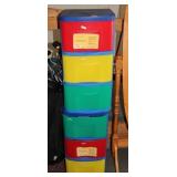 PAIR 3-DRAWER PLASTIC STORAGE CHESTS