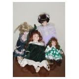 (4) CONTEMPORARY PORCELAIN DOLLS