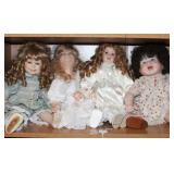 (4) CONTEMPORARY PORCELAIN DOLLS