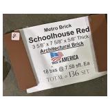 136 SFT 3 5/8"x7 5/8"x5/8" Thick Schoolhouse Red
