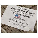 129 SFT 2 1/4"x11 5/8"x5/8" Fieldstone Velour