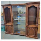 CURIO/DISPLAY CABINET & MATCHING SIDE PIECES