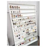 WOOD DISPLAY SHELF W/ DRILLED HOLES FOR DISPLAYING