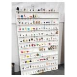 WOOD DISPLAY SHELF W/ DRILLED HOLES FOR DISPLAYING