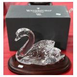Waterford Crystal Swan w/ Wooden Base