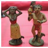 Antique Toscano Island Cast Metal Figures