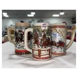 SET OF (3) BUDWEISER CLYDESDALE BEER STEINS