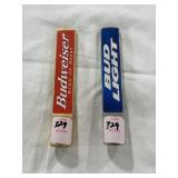 PAIR OF BUDWEISER & BUDLIGHT TAP HANDLES - 5"