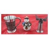 Scottish Snowman w/ Metal Cup & Stag Shooter