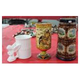 German Stein w/ Alfred Taube Goblet & FWC Mug