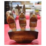 Hand Carved Wooden Dog Bar Bottle Stoppers