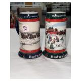 (2) BUDWEISER CLYDESDALE BEER STEINS - 