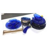 COLLECTION OF COBALT BLUE GLASSWARE