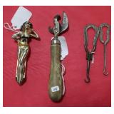EKCO Can/ Brass Woman Punch w/ Shoe Button Hooks