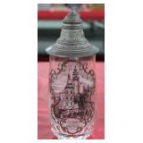 Vintage Cesky Krumlov Gilded Glass Beer Stein