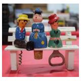 Hand Painted Wooden Park Bench Bar Tool Set