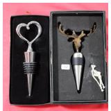 Stag Head Bottle Stopper w/ Metal Heart Stopper