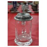 Etched Pheasant Glass Beer Stein