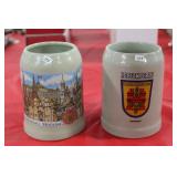 West Germany Stoneware Beer Mugs