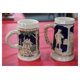 2pc. Perkeo & Cottage Scene Germany Beer Stein