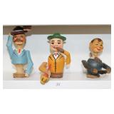 German Hand Carved 3pc. Wine Bottle Stoppers