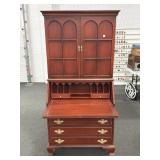 PAINTED DROP FRONT DESK W/ PIGEON HOLE TOP