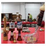 Dickel Decanter & Hand Made Lite/ Busch Bottles +