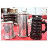 Carved Wooden, NFL, & Metal Beer Steins