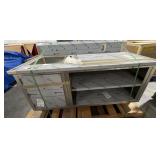 JOHN BOOS CUSTOM 72" BEVERAGE CABINET - SINK &