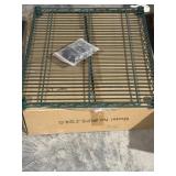 21"x24" GREEN METAL SHELVING - 5 SHELVES - NO LEGS