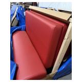 60" DOUBLE BANQUETTES - W/ RED VINYL UPHOLSTERY