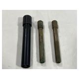 (3) KNIVE SHARPENERS (ALL HAVE SHEATHS)