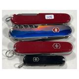 (4) SWISS ARMY KNIVES - (3) 3.5" & (1) 2.5"
