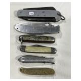 (6) POCKET KNIVES - ASSORTED - SPYDER CO., CASE