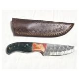 8" FIXED BLADE DAMASCUS STYLE KNIFE -