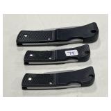 (3) GERBER LOCKBACK KNIVES - 6" OVERALL & 4"