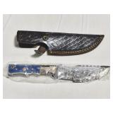 10" FIXED BLADE DAMASCUS STYLE KNIFE -