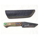 8" FIXED BLADE KNIFE W/ LEATHER SHEATH -FILE BLADE